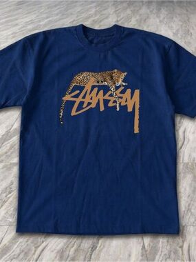 Gildan Stussy Leopard Graphic Tee